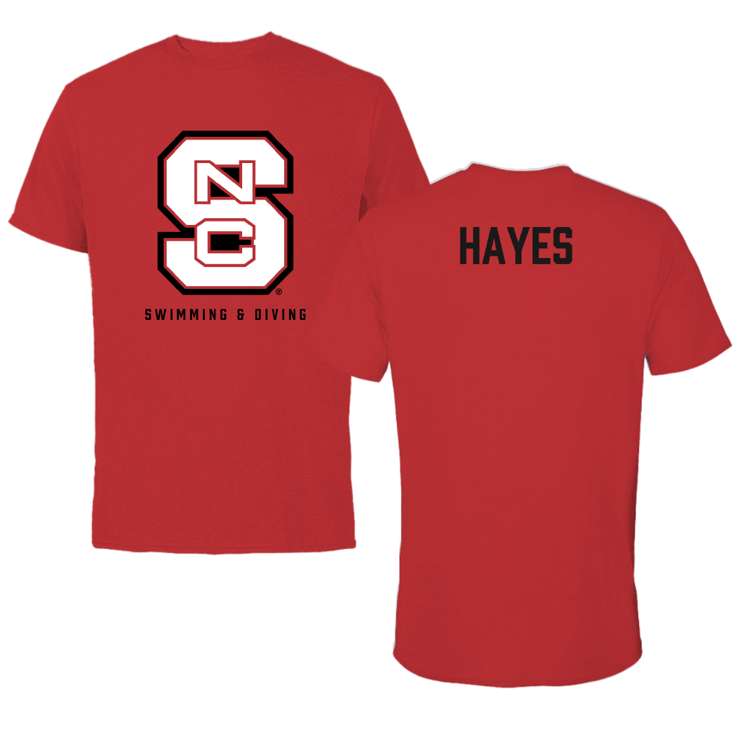 North Carolina State University Swimming & Diving Red Performance Tee - Aiden Hayes