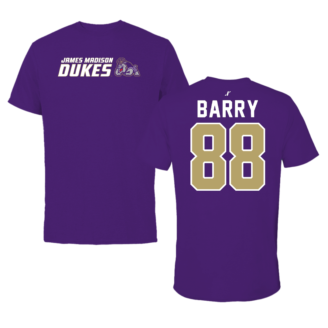 James Madison University Football Purple General Tee - #88 Ibrahim Barry
