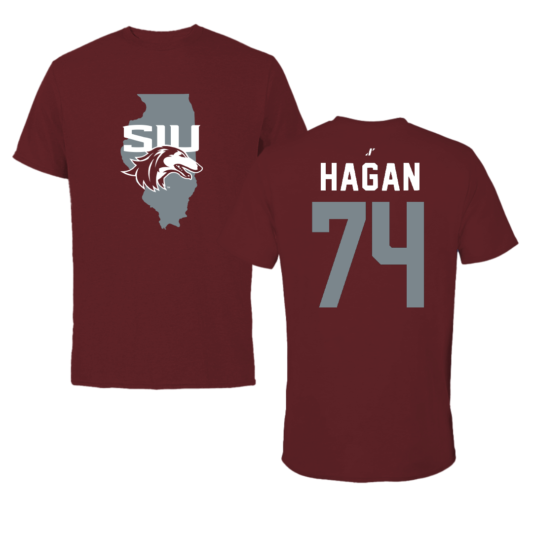 Southern Illinois University at Carbondale Football Maroon State Tee - #74 Harris Hagan