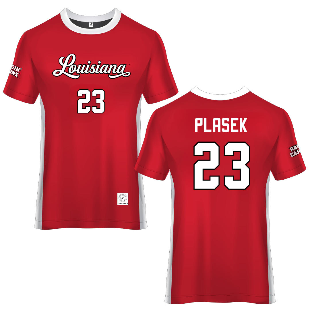 University of Louisiana at Lafayette Red Soccer Jersey - #23 Liberty Plasek