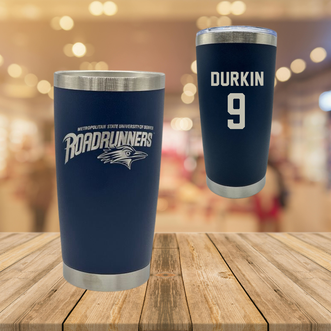 Metropolitan State University of Denver Soccer Navy Stainless Steel Tumbler - #9 Isa Durkin