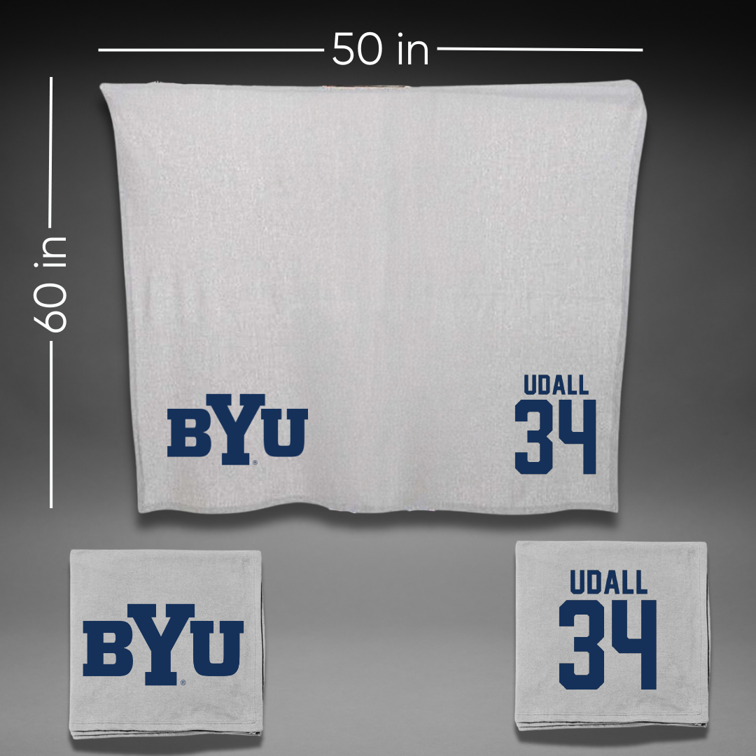 Brigham Young University Softball Gray Blanket - #34 Madison Udall