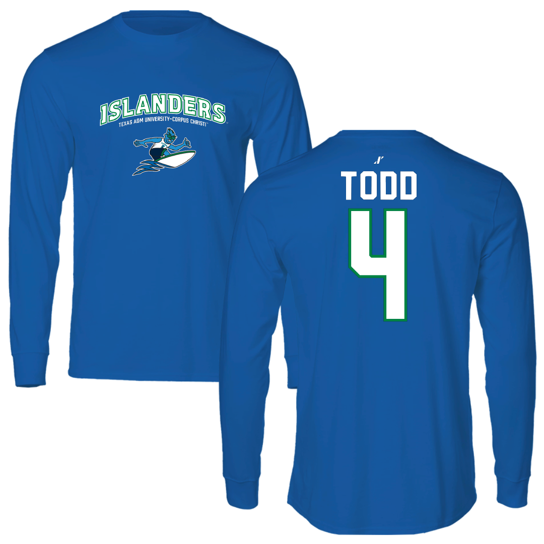 Texas A&M University-Corpus Christi Softball Blue General Performance Long Sleeve - #4 Riley Todd