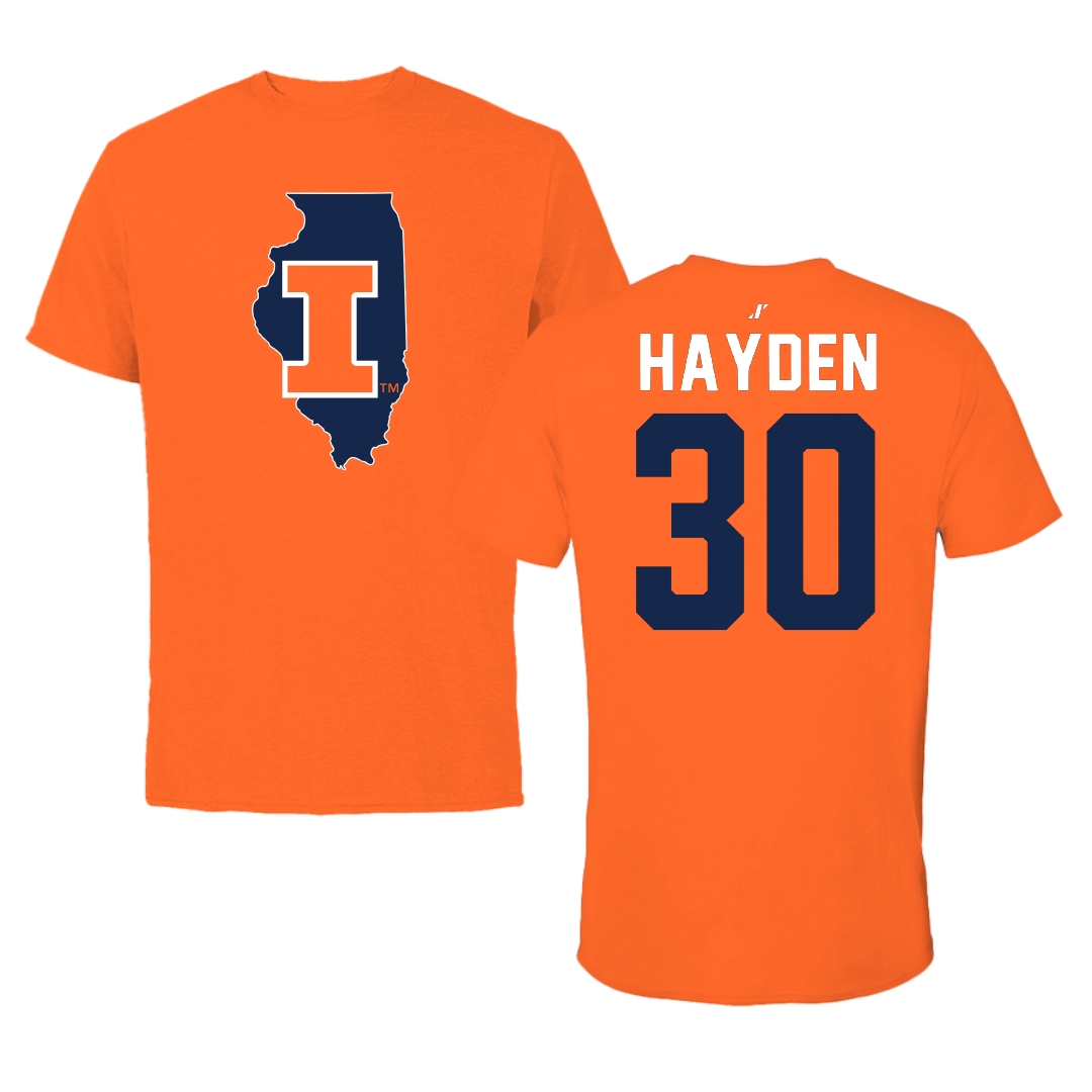 University of Illinois Football Orange State Tee - #30 Jojo Hayden