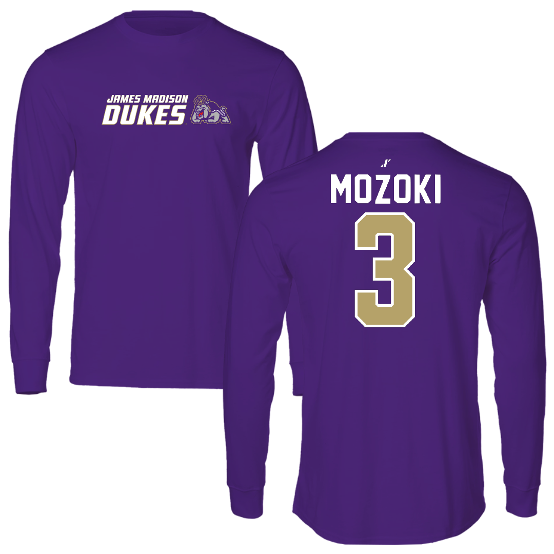 James Madison University Baseball Purple General Long Sleeve - #3 Todd Mozoki