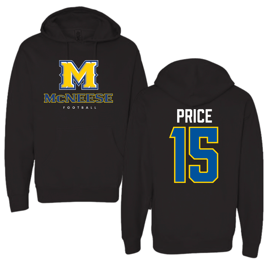 McNeese State University Football Black Hoodie - #15 Maurquel Price