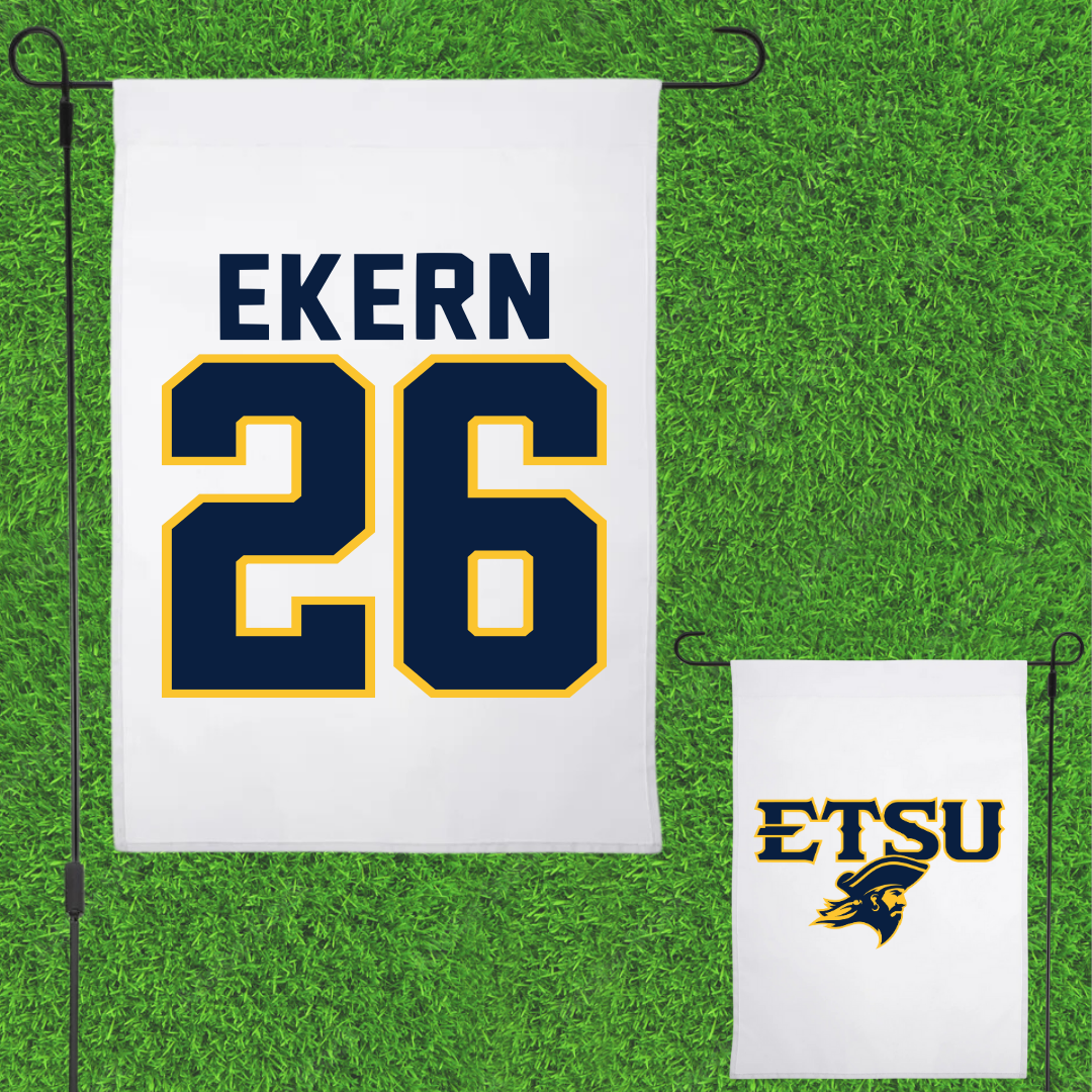 East Tennessee State University Soccer White Garden Flag - #26 Annabelle Ekern