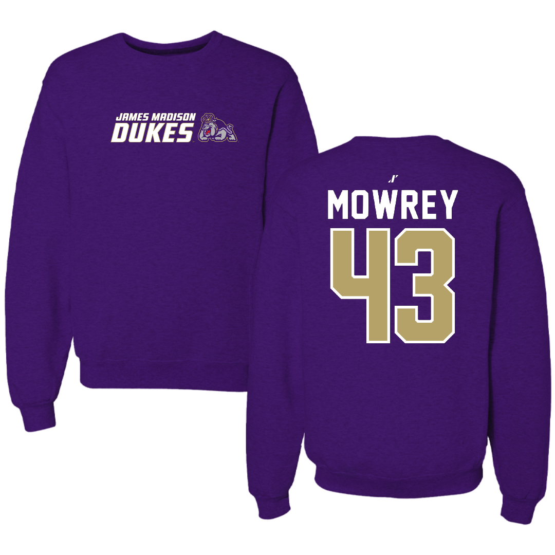 James Madison University Football Purple General Crewneck - #43 Jack Mowrey