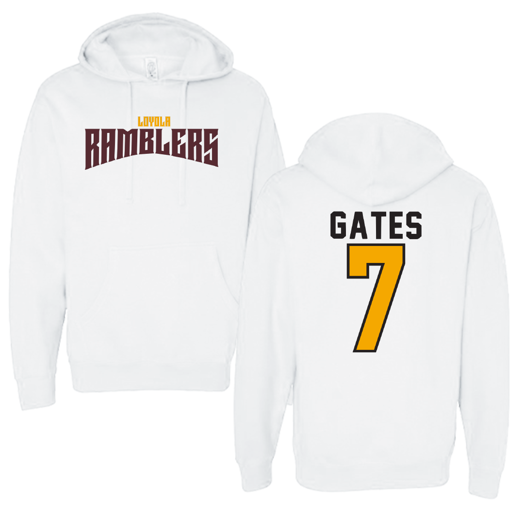 Loyola University-Chicago Soccer White Classic Hoodie - #7 John Gates
