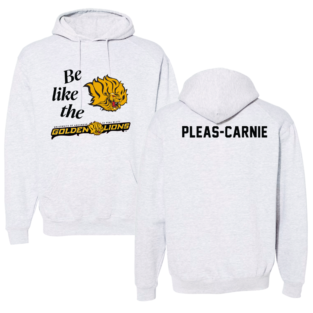 University of Arkansas-Pine Bluff TF and XC Light Gray Be Like Us Hoodie - Akili Pleas-Carnie