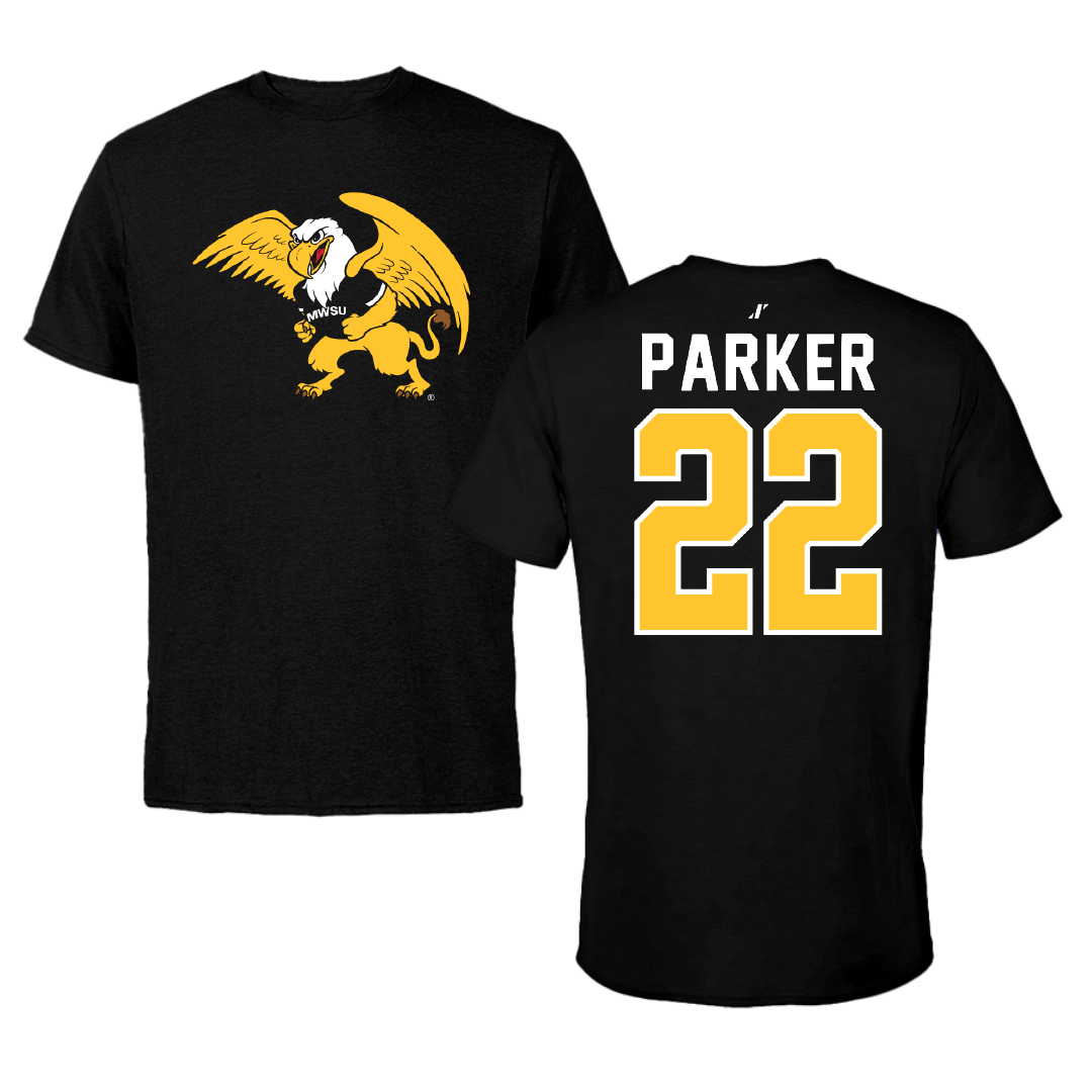 Missouri Western State University Football Black Tee - #22 Denver Parker