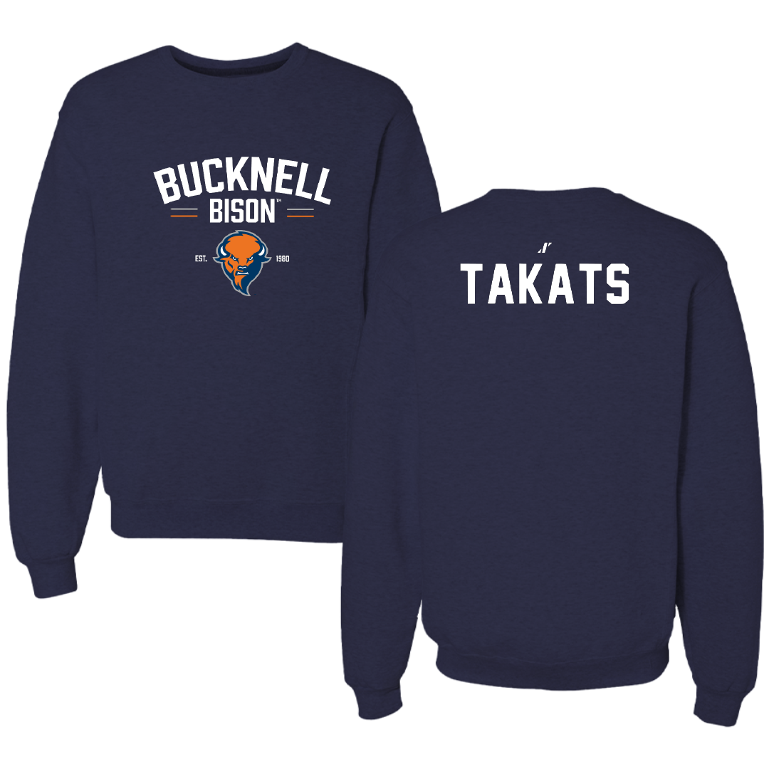 Bucknell University Wrestling Navy General Crewneck - Myles Takats