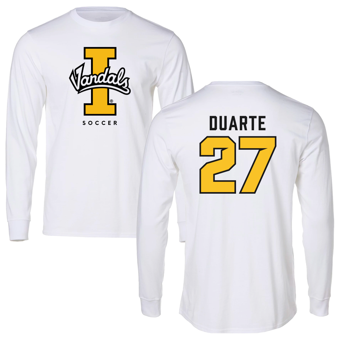 University of Idaho Soccer White Vandals Performance Long Sleeve - #27 Leslie Duarte