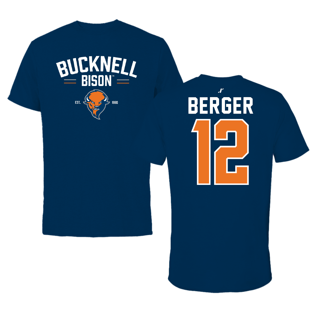 Bucknell University Basketball Navy General Performance Tee - #12 Quin Berger
