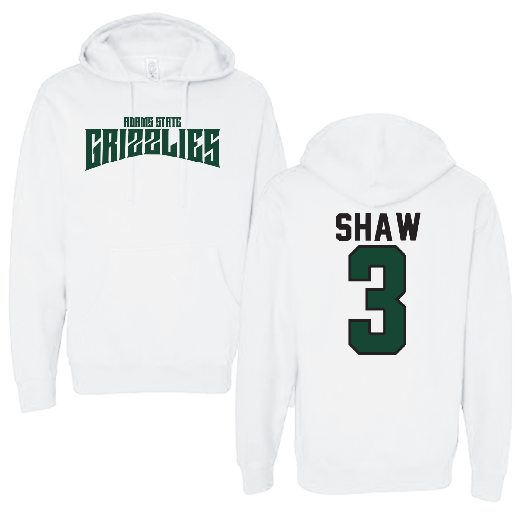 Adams State University Football White Classic Hoodie - #3 Seth Shaw