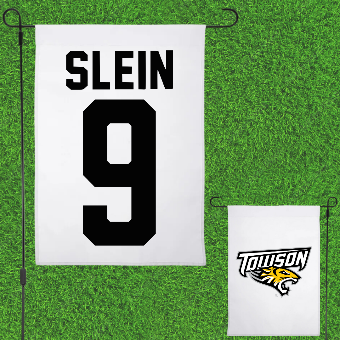 Towson University Lacrosse White Garden Flag - #9 Connor Slein