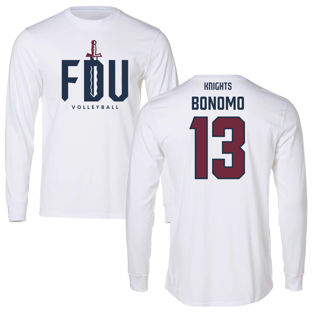 Fairleigh Dickinson University-Metropolitan Campus Volleyball White Long Sleeve - #13 Lorenzo Bonomo