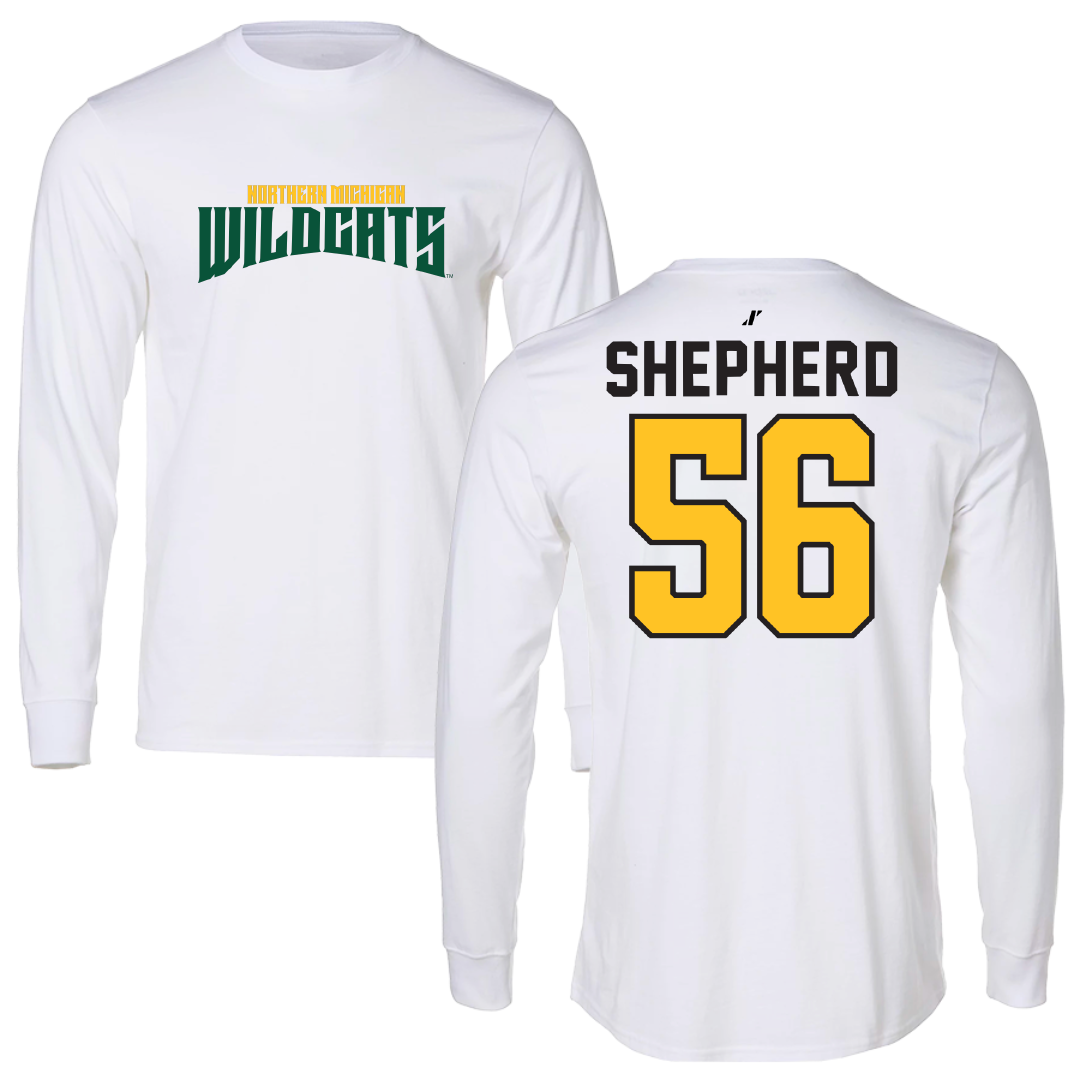 Northern Michigan University Football White Classic Long Sleeve - #56 Graycen Shepherd