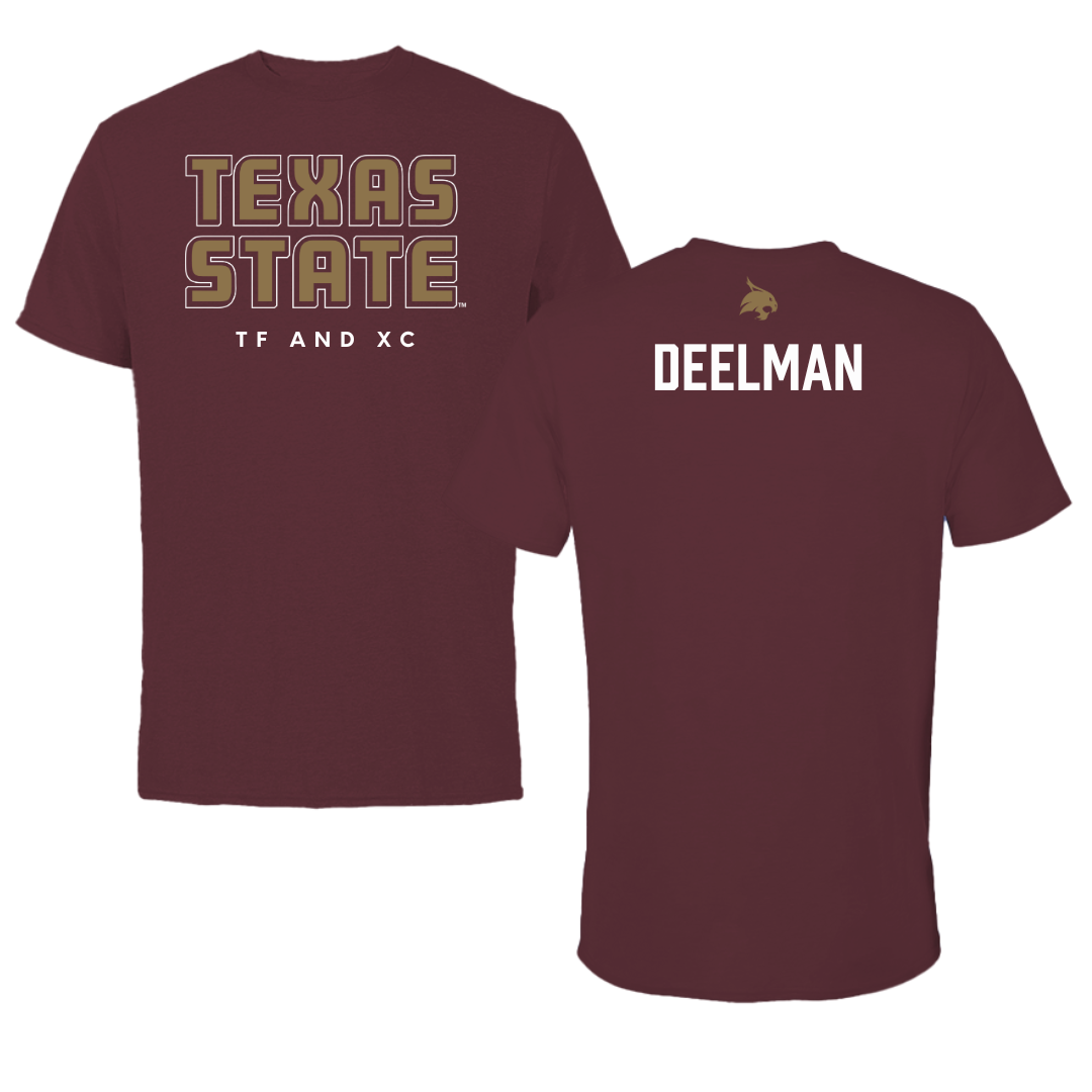 Texas State University TF and XC Maroon Performance Tee - Jack Deelman