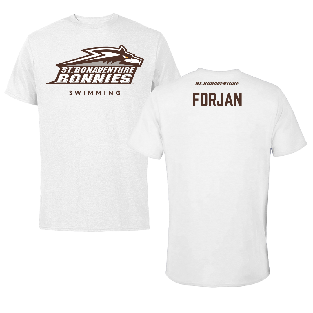 St. Bonaventure University Swimming & Diving White Tee - Anna Forjan