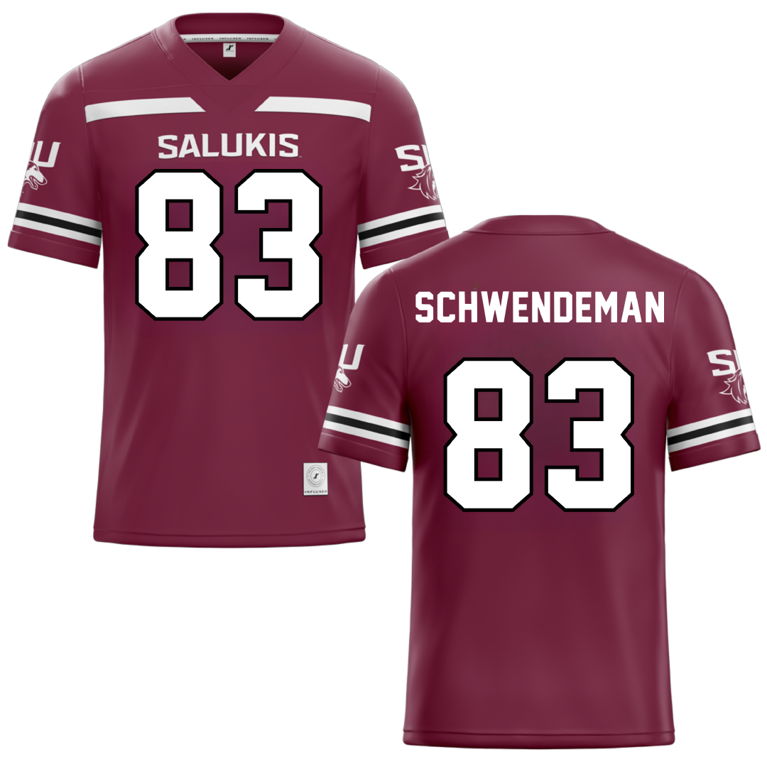Southern Illinois University at Carbondale Maroon Football Jersey - #83 Ryan Schwendeman