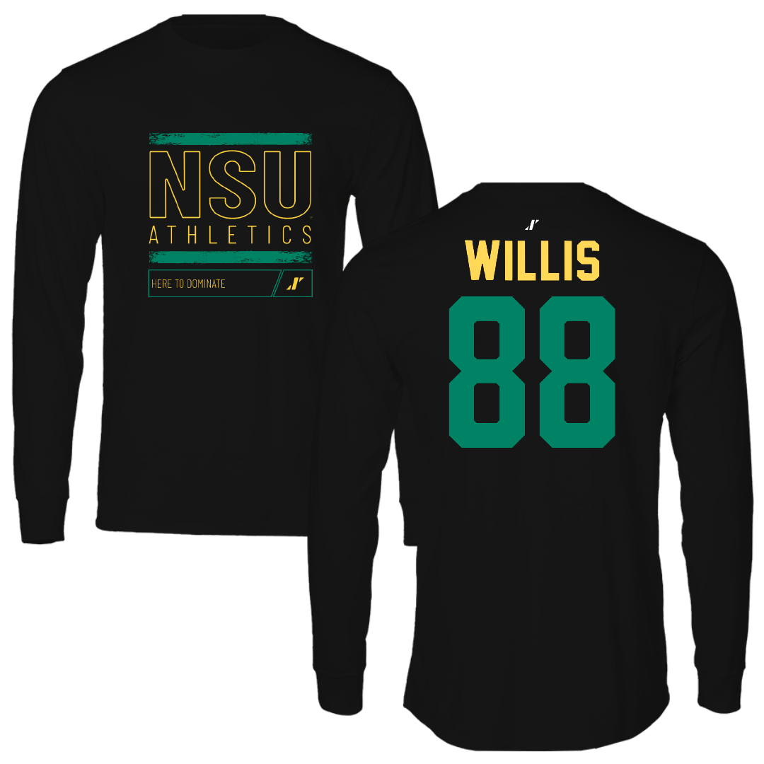 Norfolk State University Football Black Dominate Long Sleeve - #88 Toby Willis