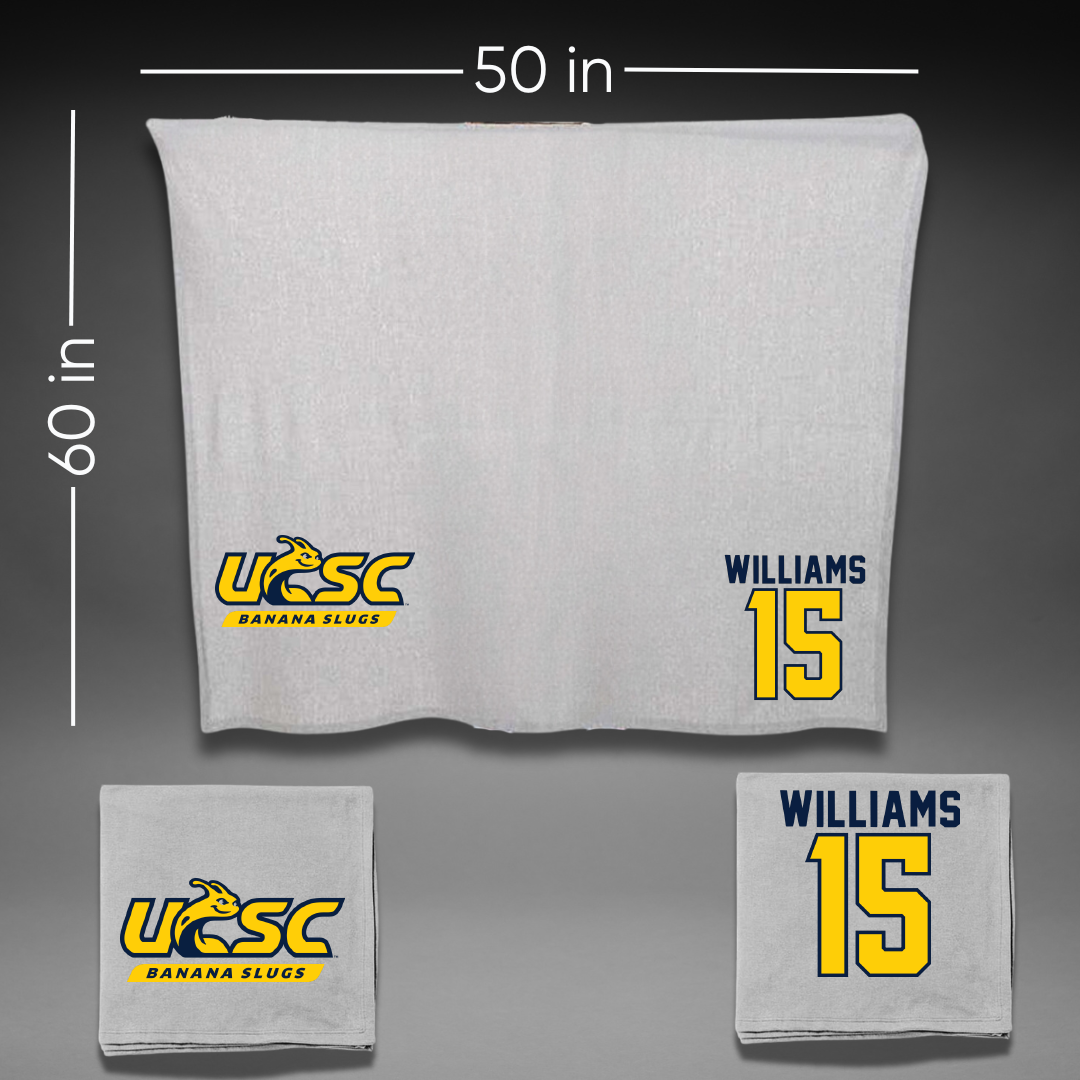 University of California-Santa Cruz Volleyball Gray Blanket - #15 Ryan Williams