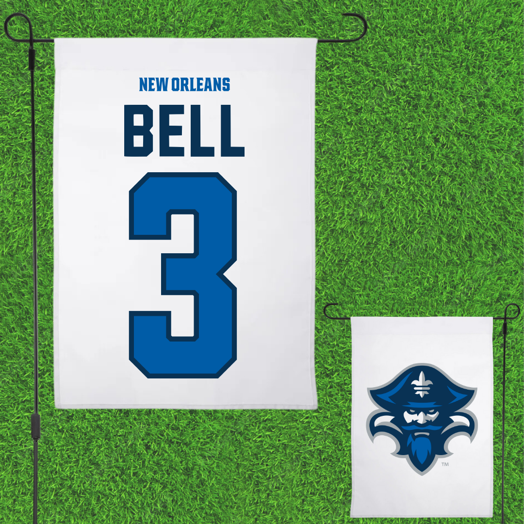 University of New Orleans Basketball White Garden Flag - #3 D'Ante Bell