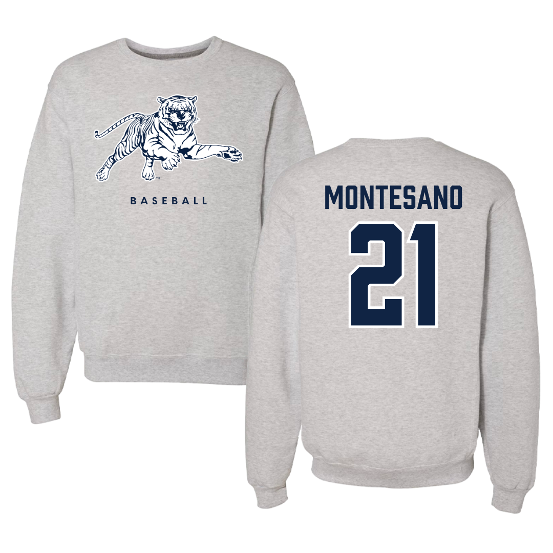 Jackson State University Baseball Gray Crewneck - #21 Lenny Montesano