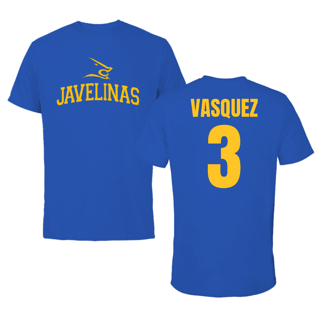 Texas A&M University-Kingsville Beach Volleyball Blue Performance Tee - #3 Kalani Vasquez