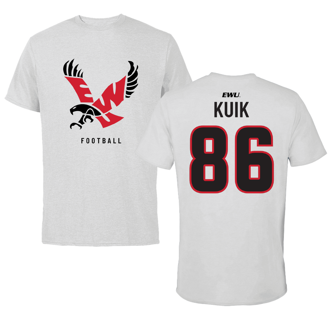 Eastern Washington University Football Light Gray Tee - #86 Braden Kuik