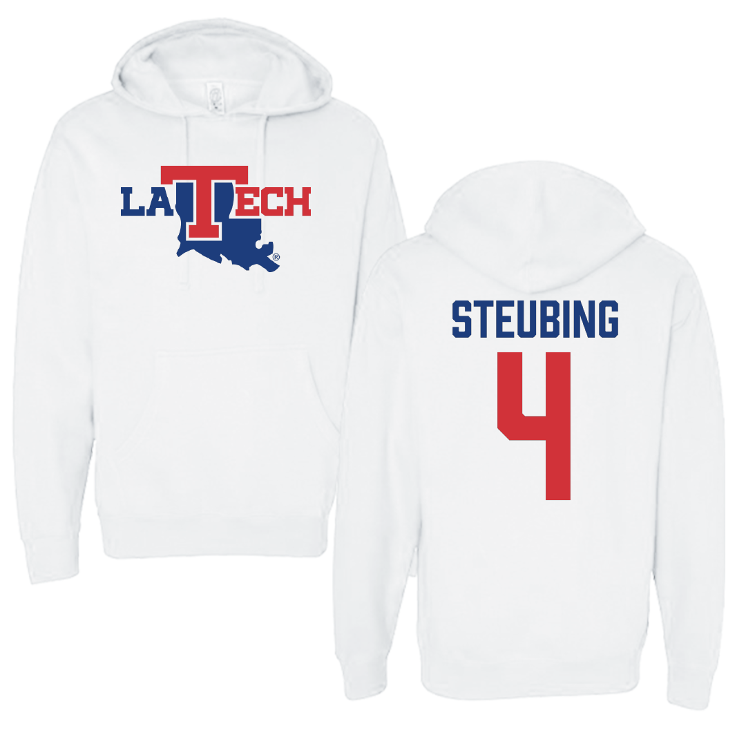 Louisiana Tech University Volleyball White Hoodie - #4 Riley Steubing