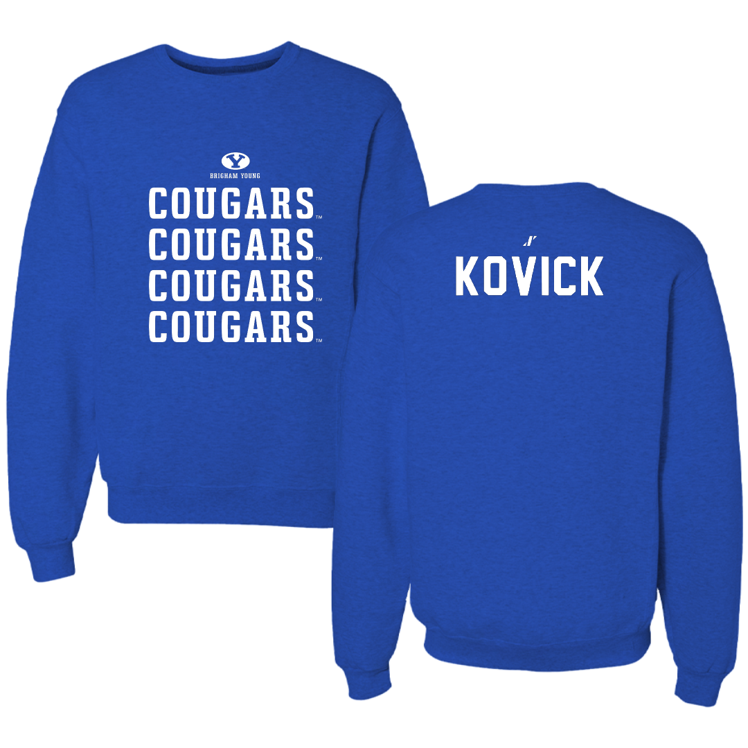 Brigham Young University Tennis Blue General Crewneck - Kendall Kovick