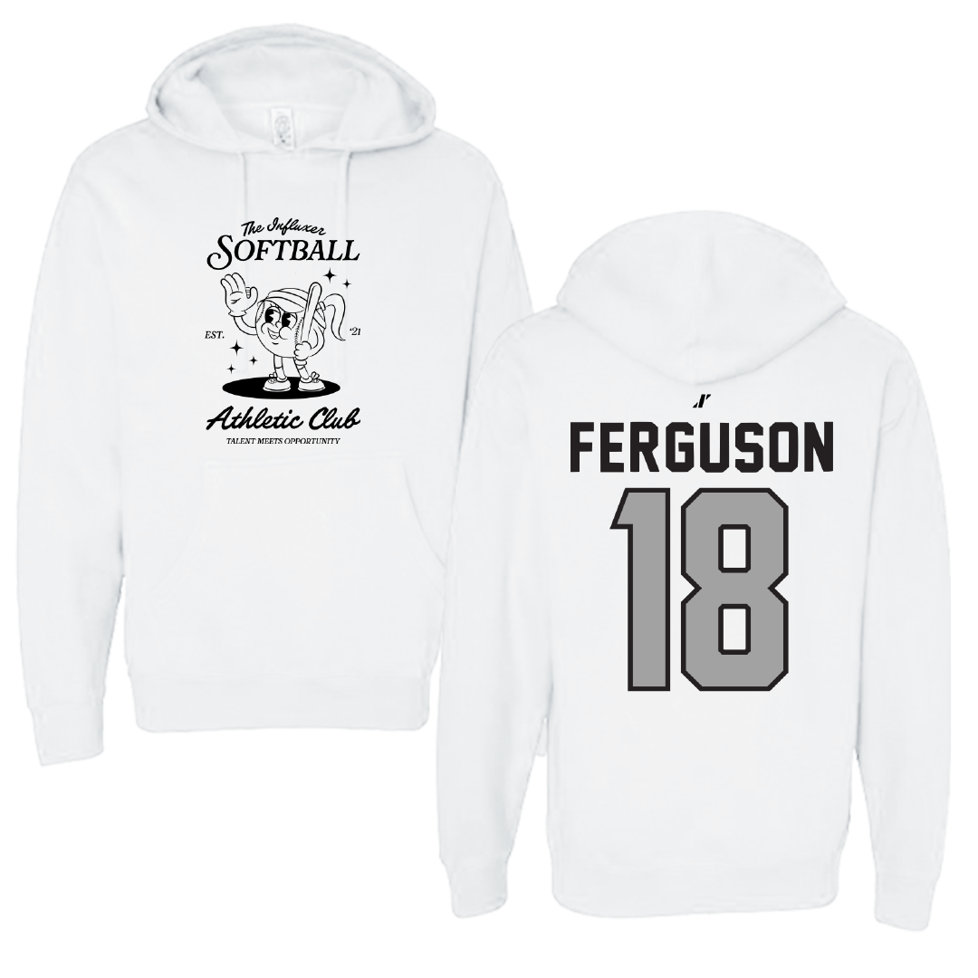 Softball White Influxer Athletic Club Hoodie - #18 Addie Ferguson