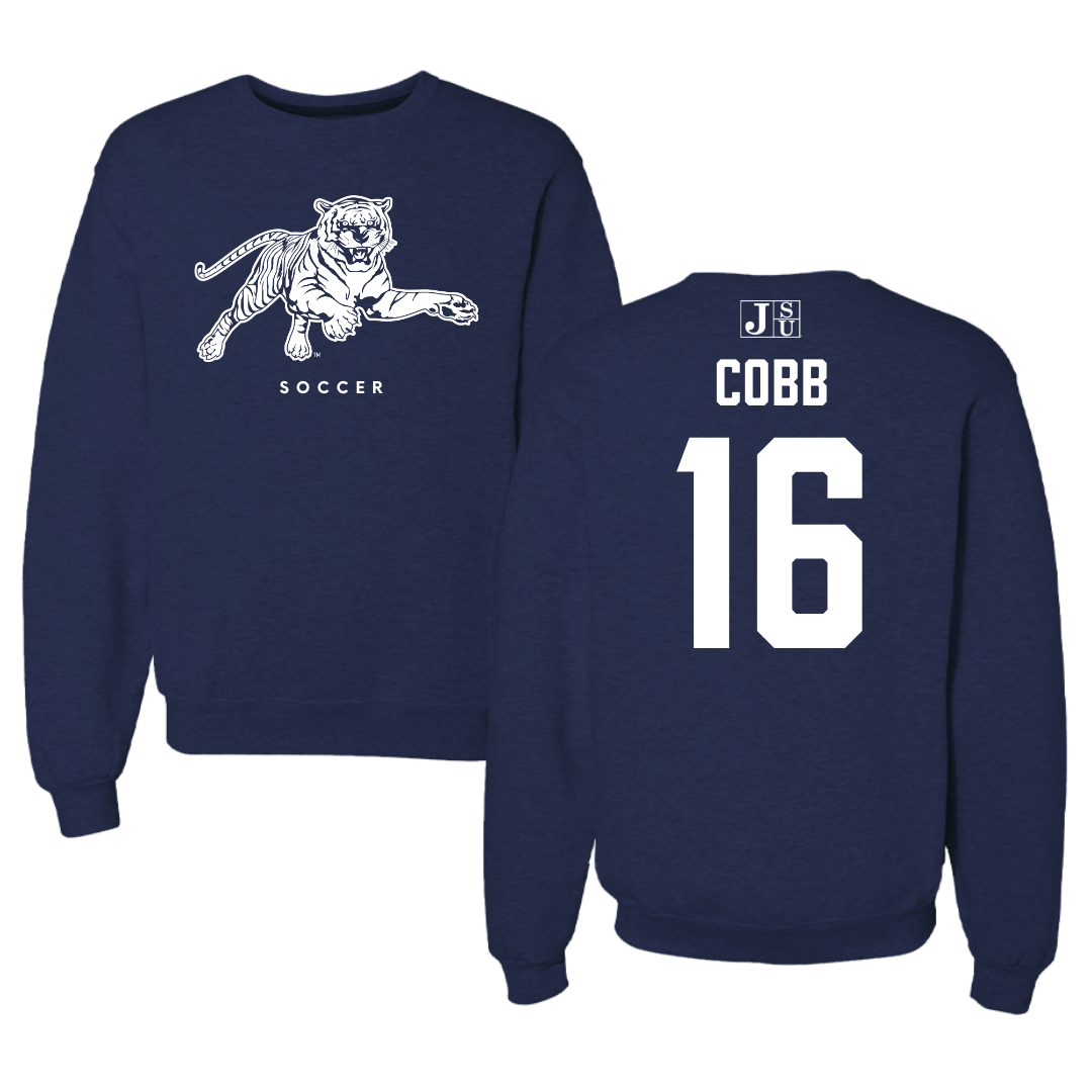 Jackson State University Soccer Navy Crewneck - #16 Olivia Cobb
