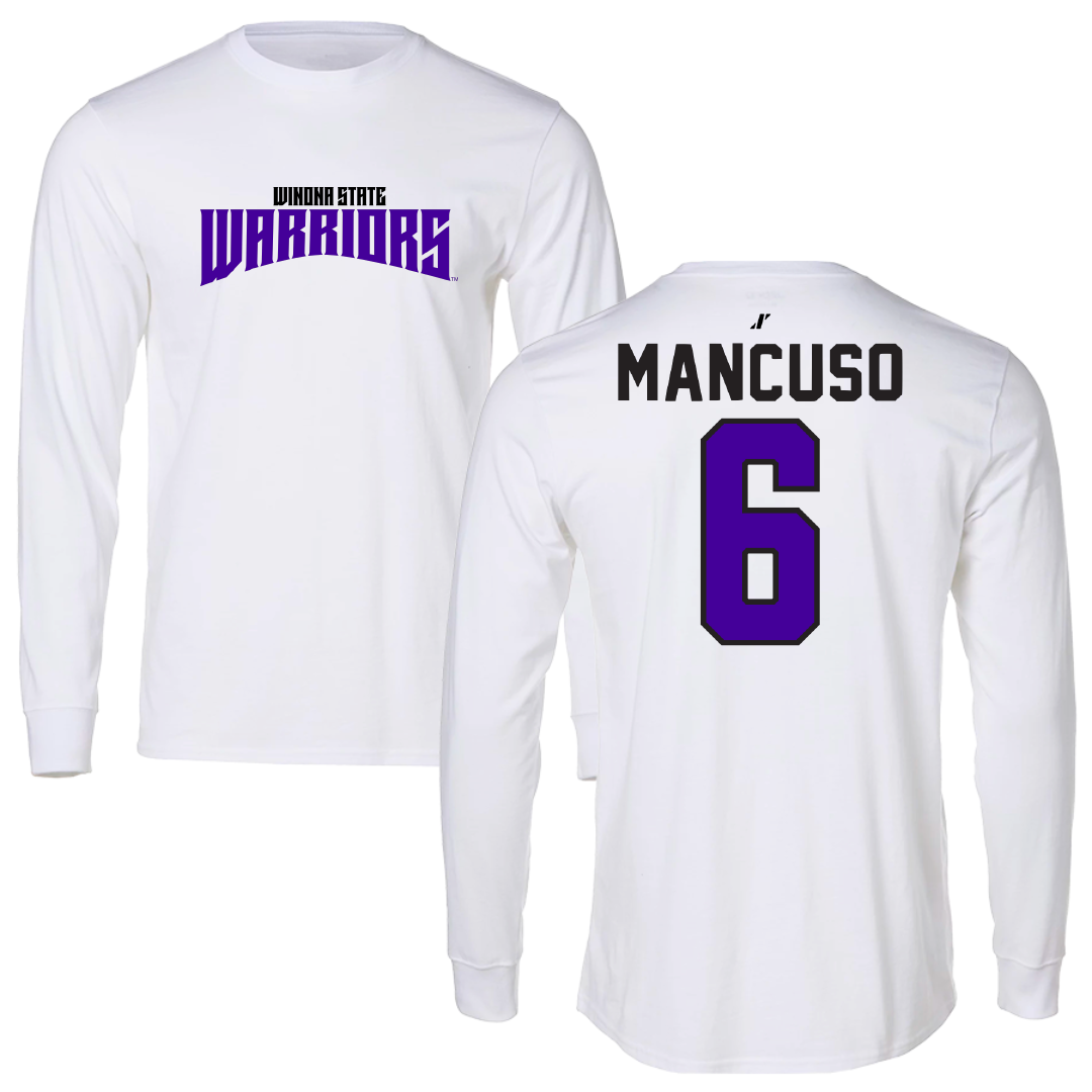 Winona State University Softball White Classic Long Sleeve - #6 Tiegan Mancuso