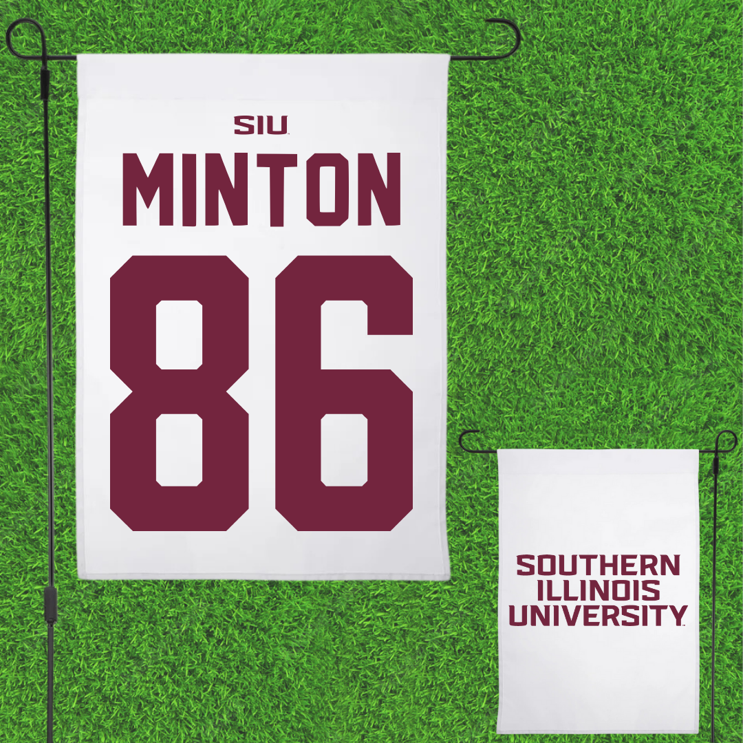 Southern Illinois University at Carbondale Football White Garden Flag - #86 Logan Minton
