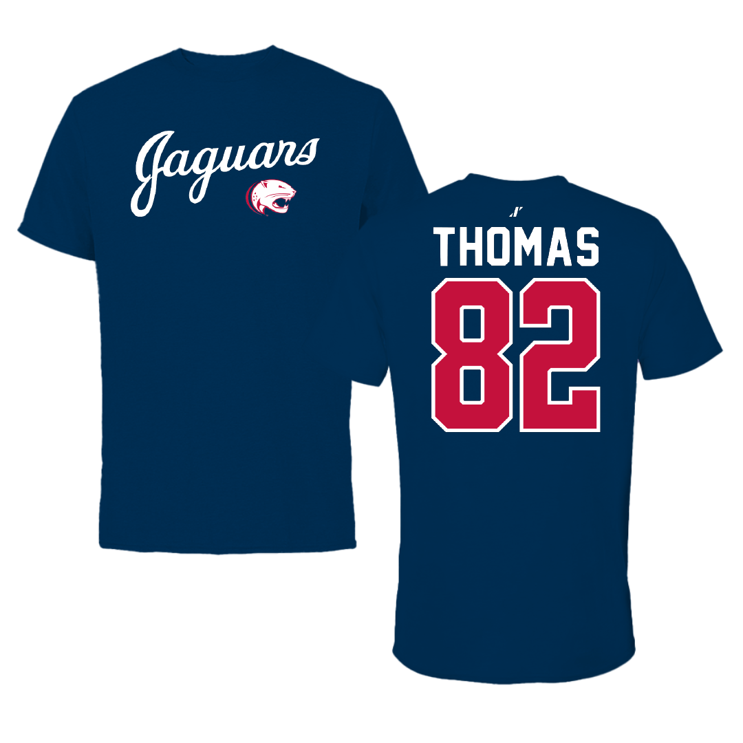 University of South Alabama Football Navy General Tee - #82 Trent Thomas