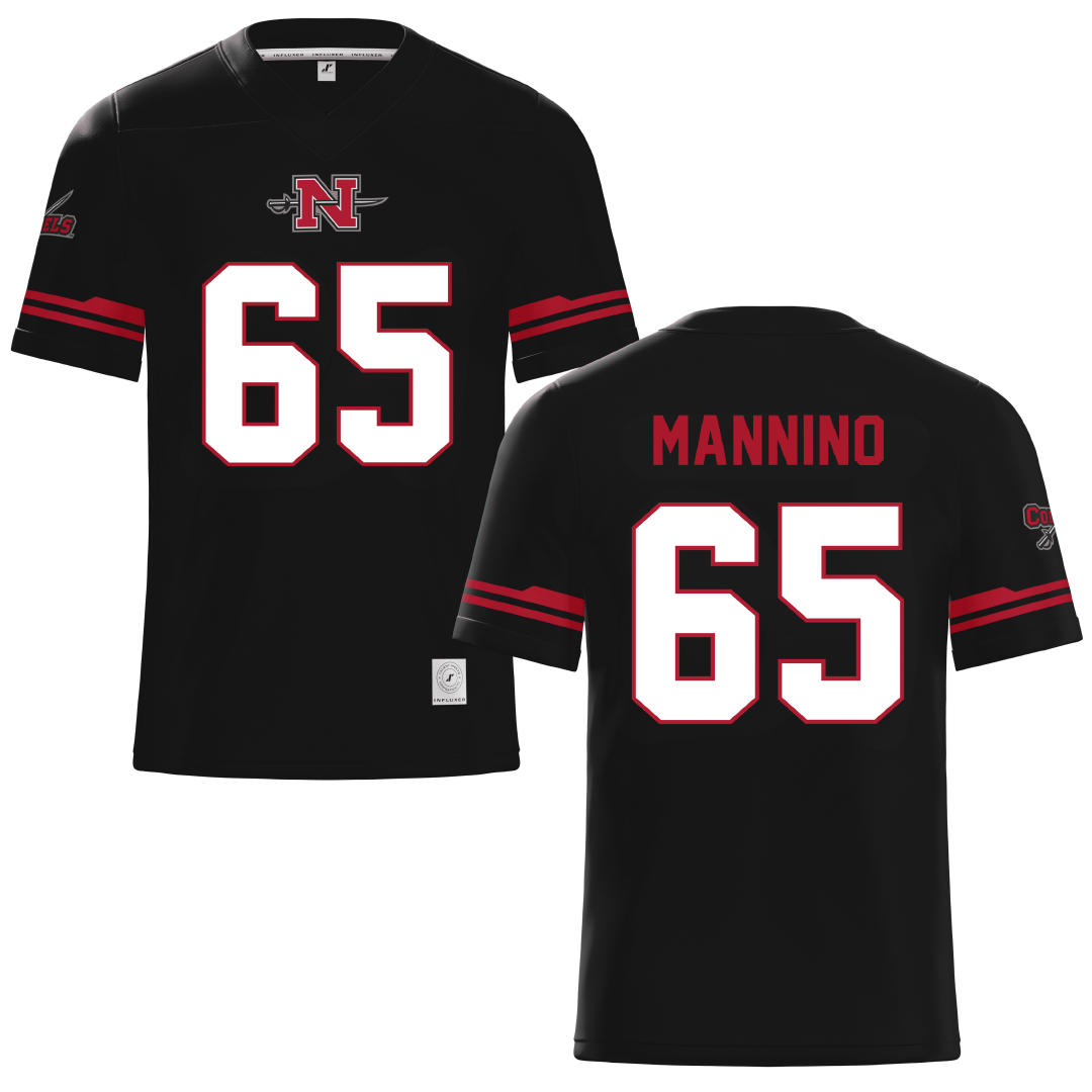 Nicholls State University Black Football Jersey - #65 Christian Mannino