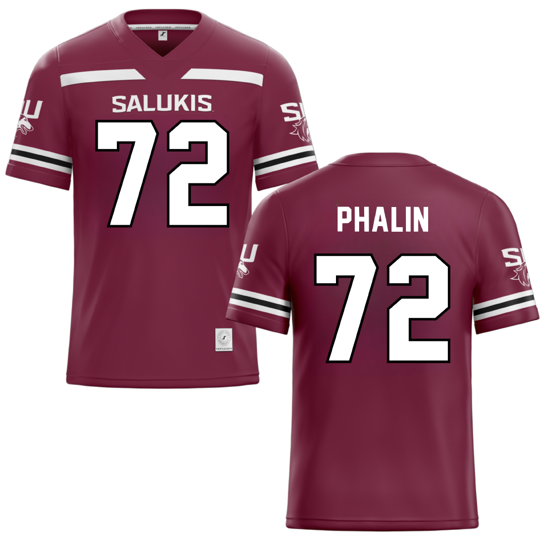 Southern Illinois University at Carbondale Maroon Football Jersey - #72 Cooper Phalin