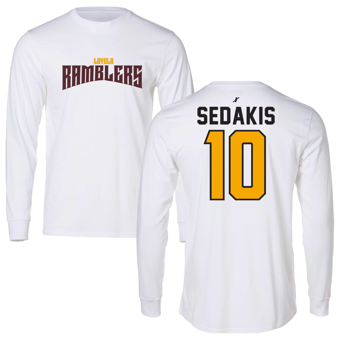 Loyola University-Chicago Softball White Classic Long Sleeve - #10 Liz Sedakis