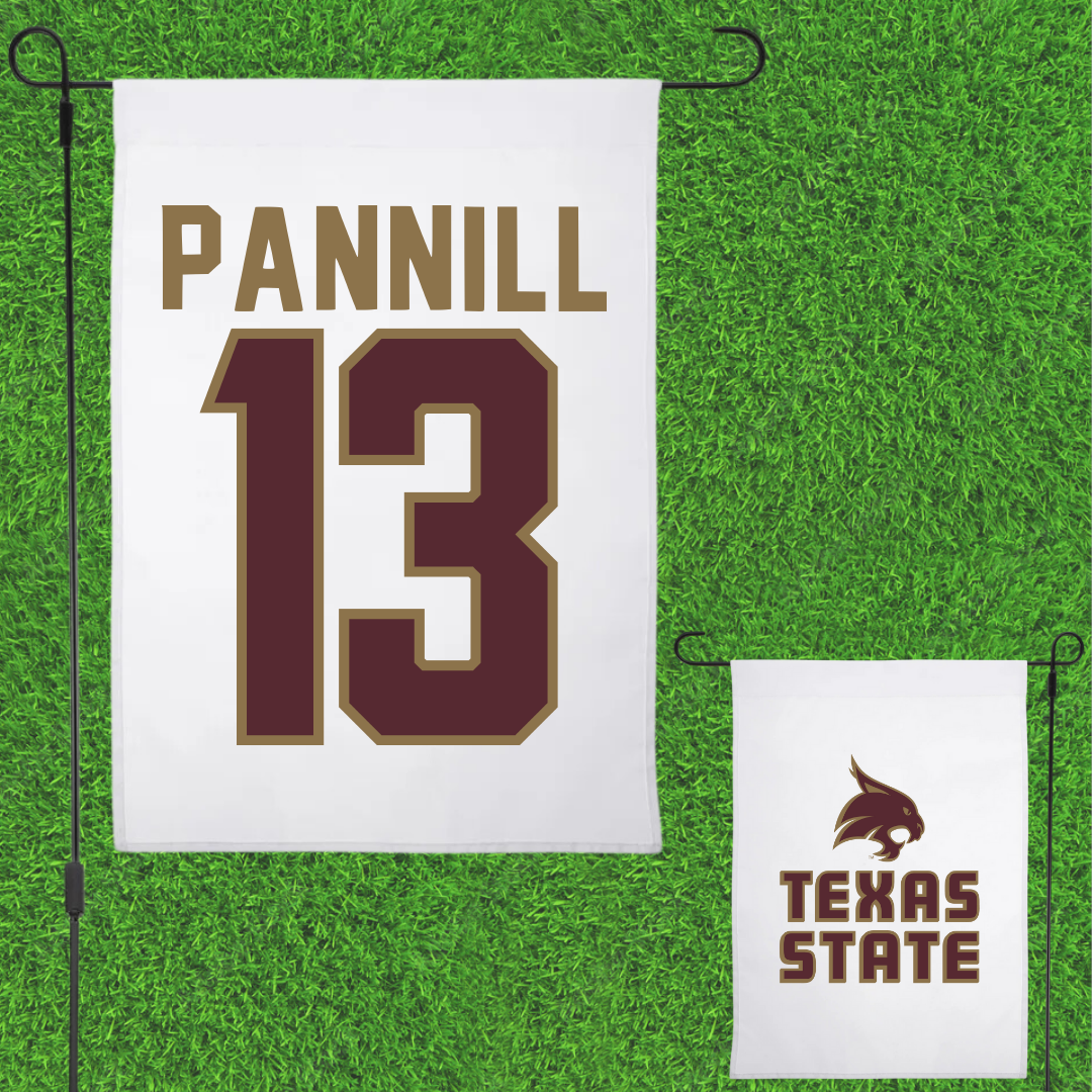 Texas State University Softball White Garden Flag - #13 Braylin Pannill