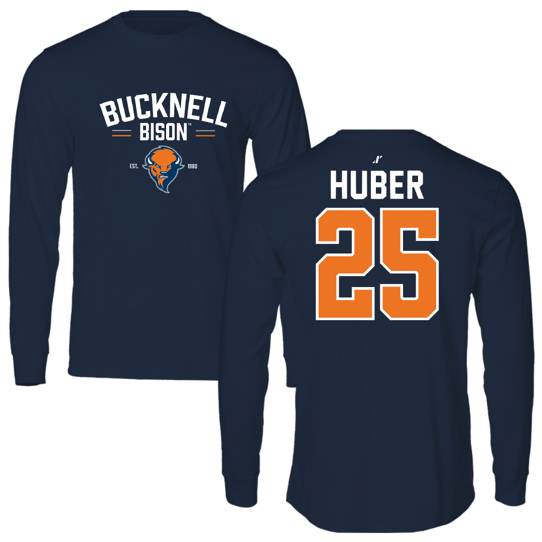 Bucknell University Lacrosse Navy General Long Sleeve - #25 Hans Huber