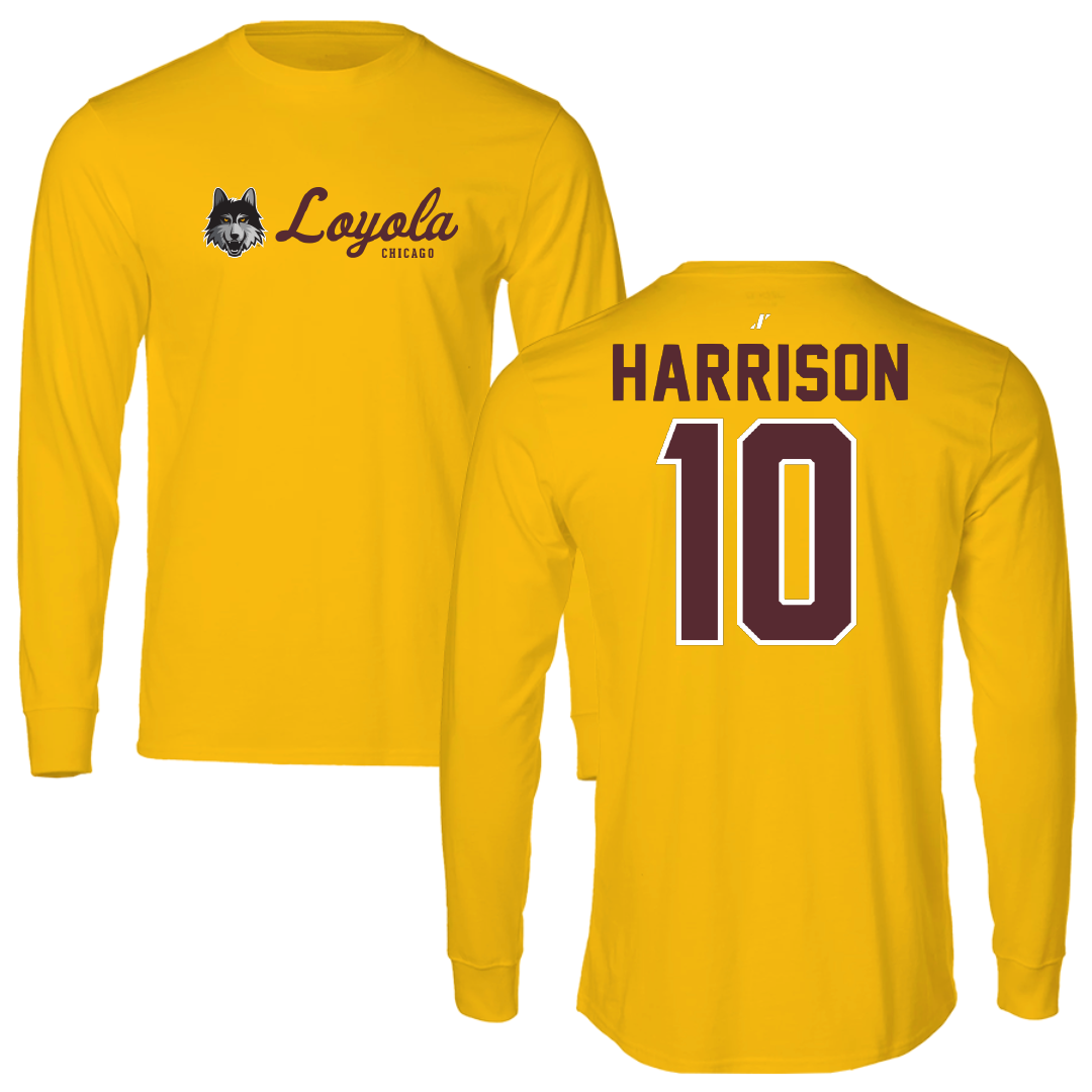 Loyola University-Chicago Soccer Gold General Performance Long Sleeve - #10 Taylor Harrison
