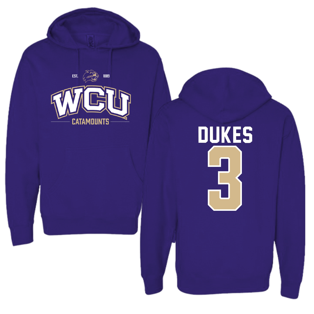 Western Carolina University Football Purple General Hoodie - #3 Samaurie Dukes