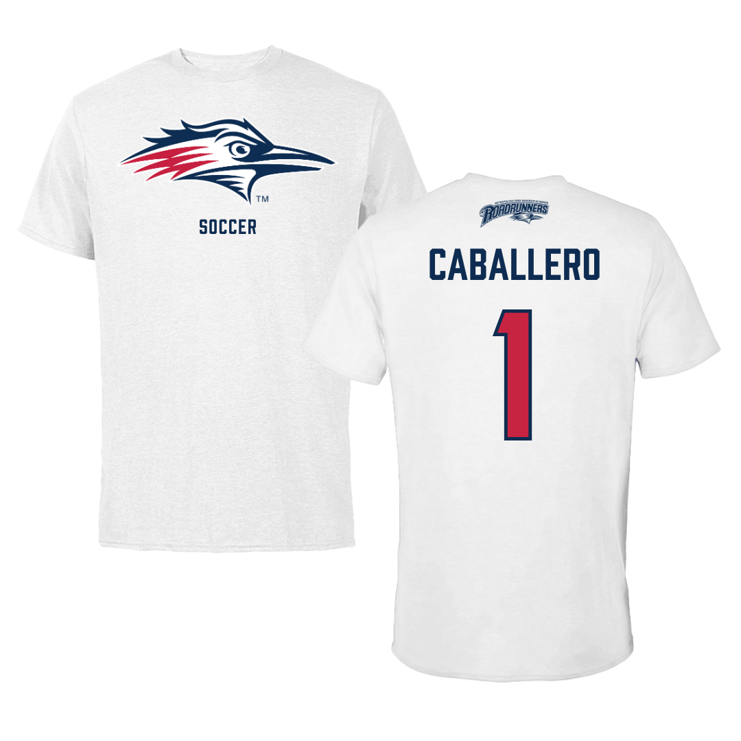 Metropolitan State University of Denver Soccer White Performance Tee - #1 Kayla Caballero