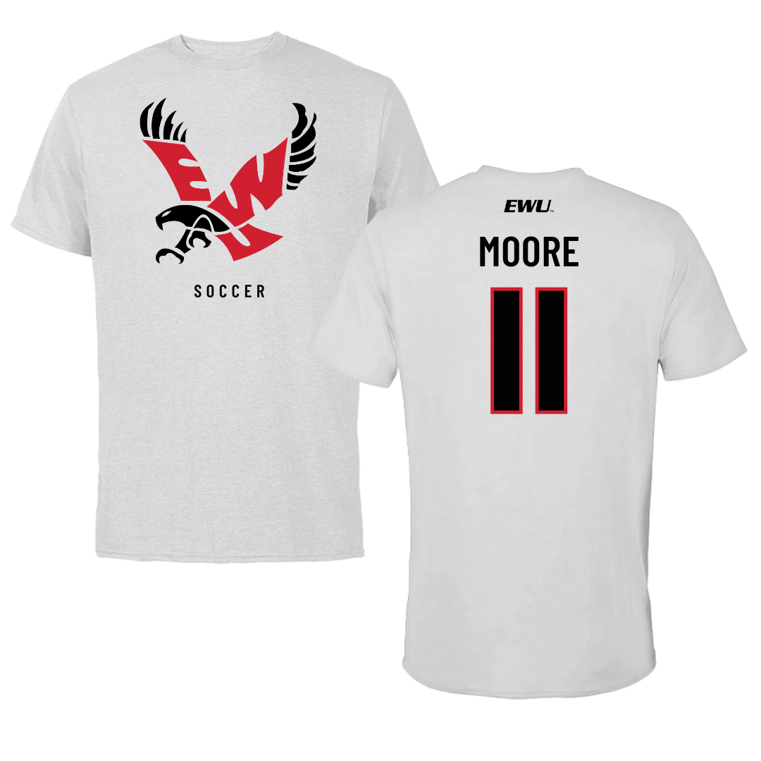 Eastern Washington University Soccer Light Gray Tee - #11 Kendall Moore