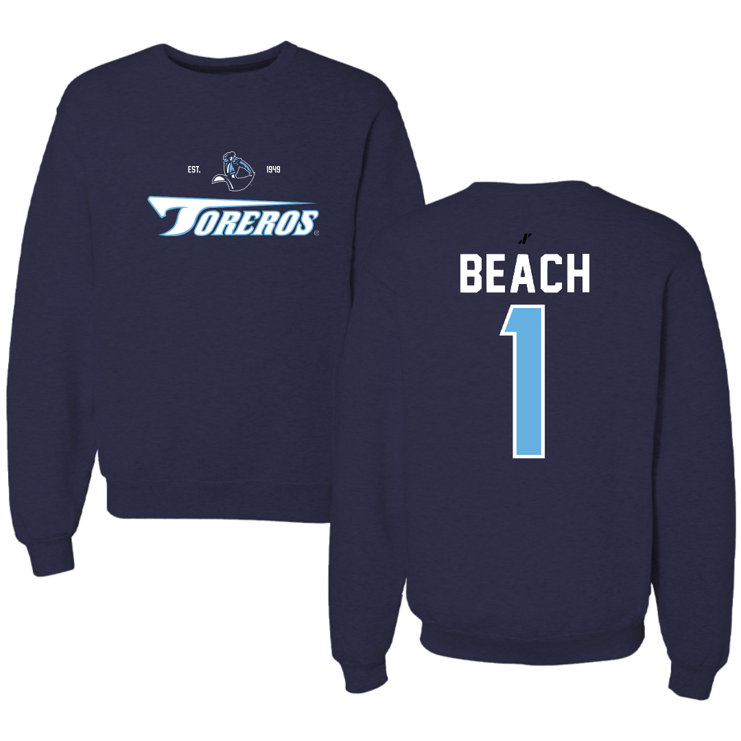 University of San Diego Volleyball Navy General Crewneck - #1 Neomi Beach