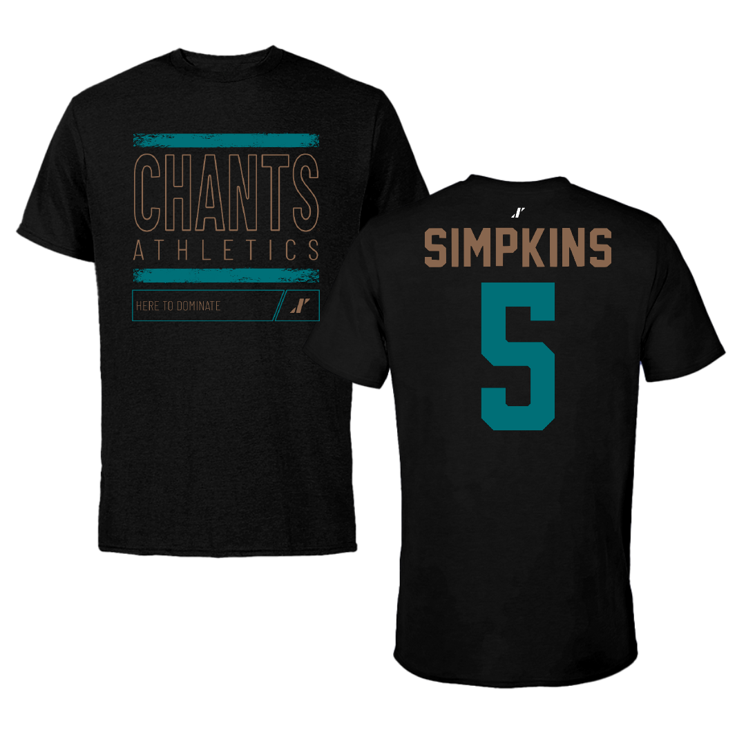 Coastal Carolina University Football Black Dominate Performance Tee - #5 Ja'Vin Simpkins