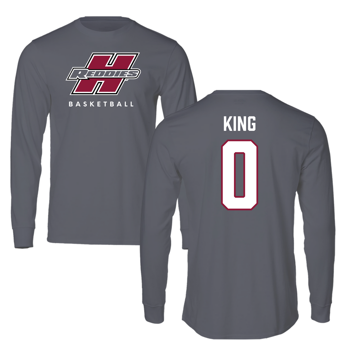 Henderson State University Basketball Gray Performance Long Sleeve - #0 Clarence King